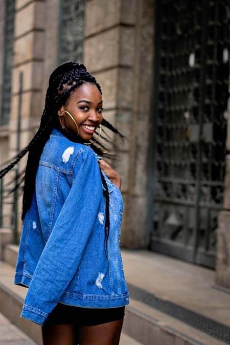 Black woman with Havana Twists professional hairstyle