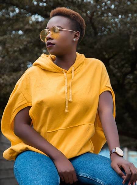 Black woman with tapered fade professional hairstyle